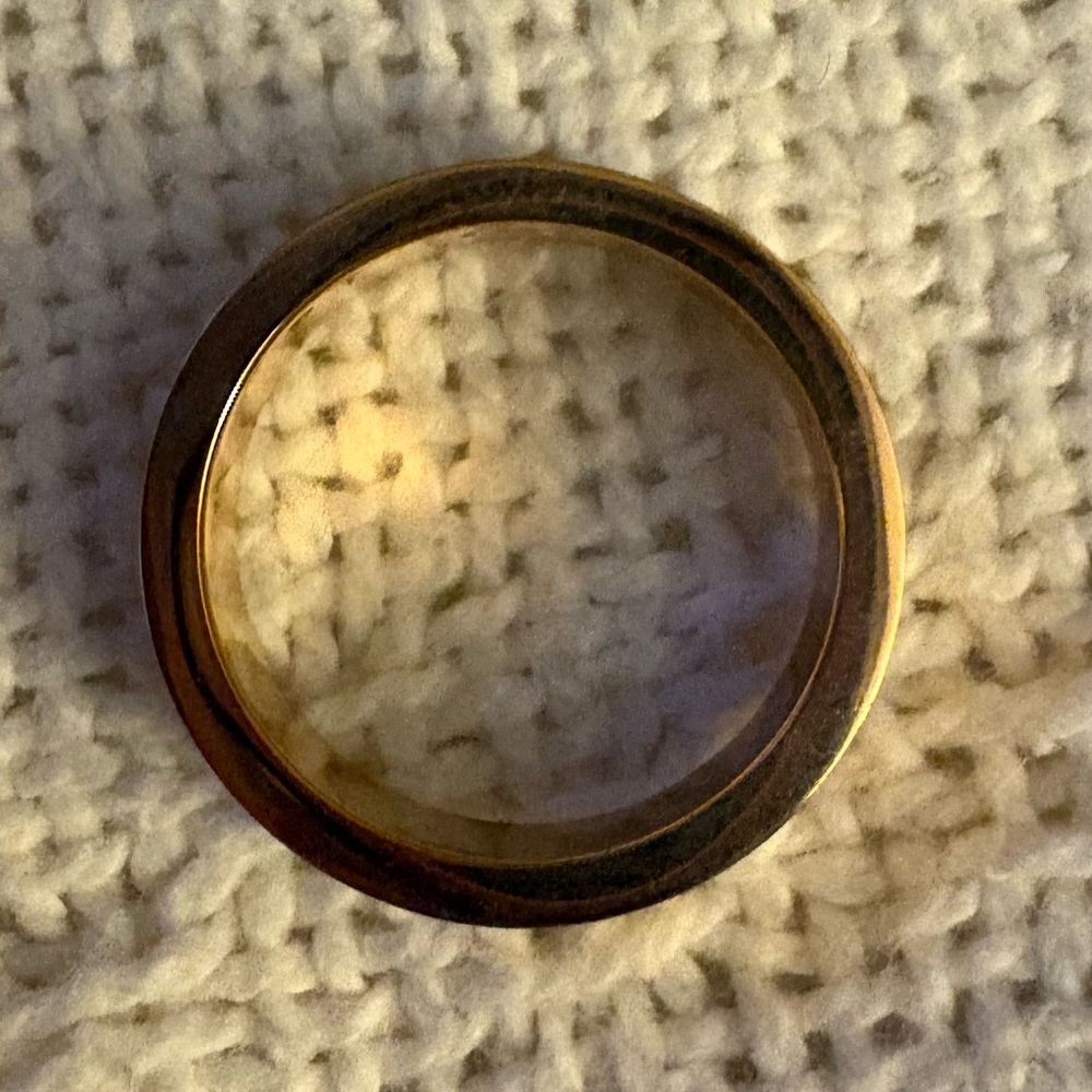 Gold Tone Ring with White Crystal Accents - Picture 3 of 4